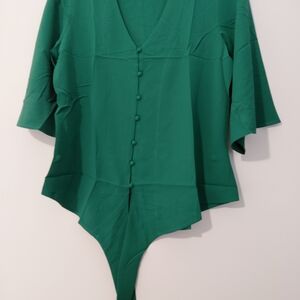 Chic Emerald Green Women's Bodysuit